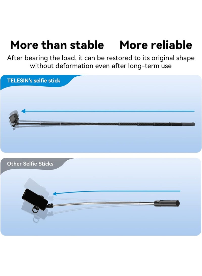 تيليسن عصا سيلفي TELESIN الجيل الثالث 3 متر من ألياف الكربون – عصا تصوير طويلة جداً للمغامرات تحت الماء، مقاومة للماء وقابلة للتمديد 44–300 سم، خفيفة وقوية للكاميرات الرياضية مثل GoPro، Insta360 ONE RS/X3/X2، DJI Osmo Action & Pocket - Image 5